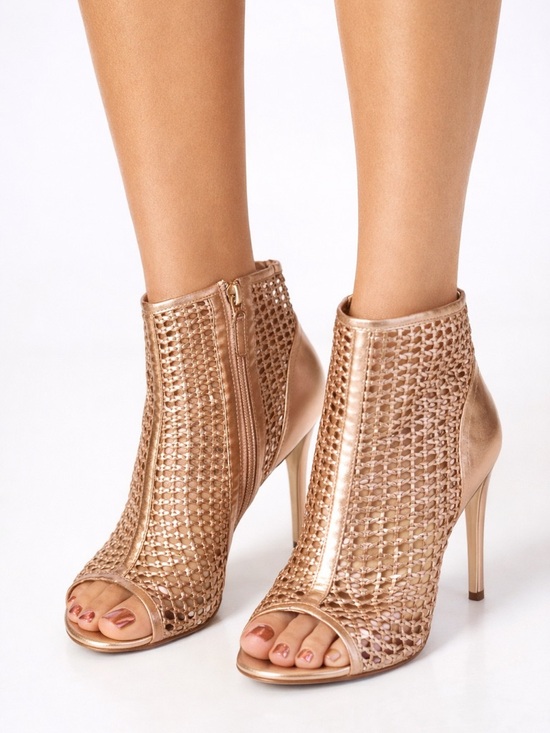 Jerome C. Rousseau Shoes - Jerome C. Rousseau Rose Gold Ankle Boots 38